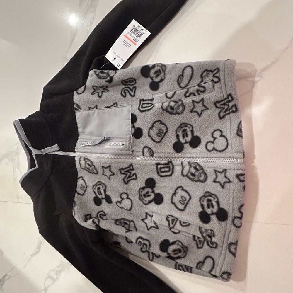 Disney Black and Gray Microfleece Jacket